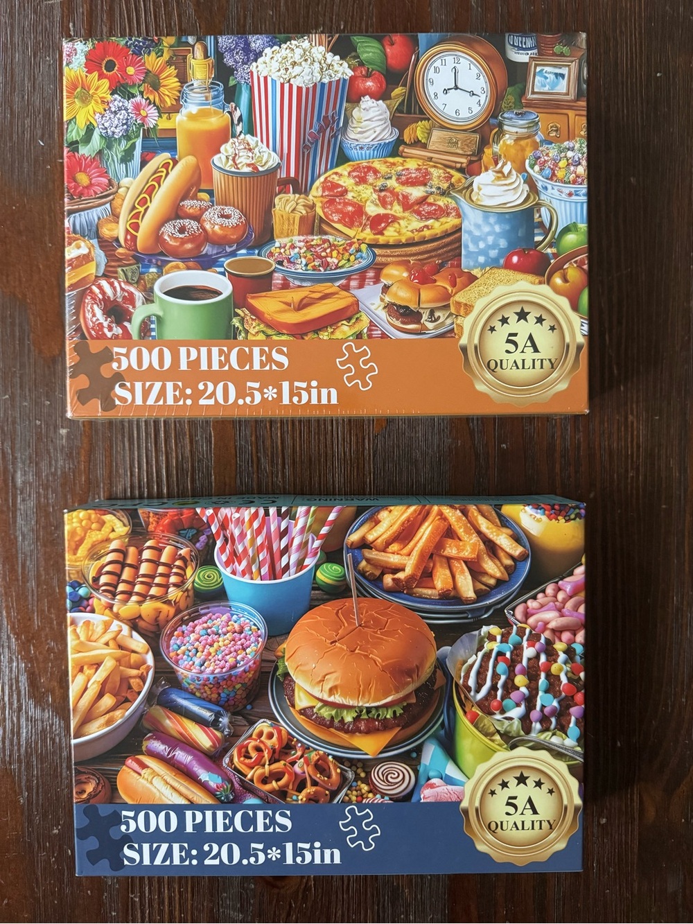 Set of 2 puzzles! 500 Pieces. 5A quality Food theme. 1 NWT NIB. 1 open, complete
